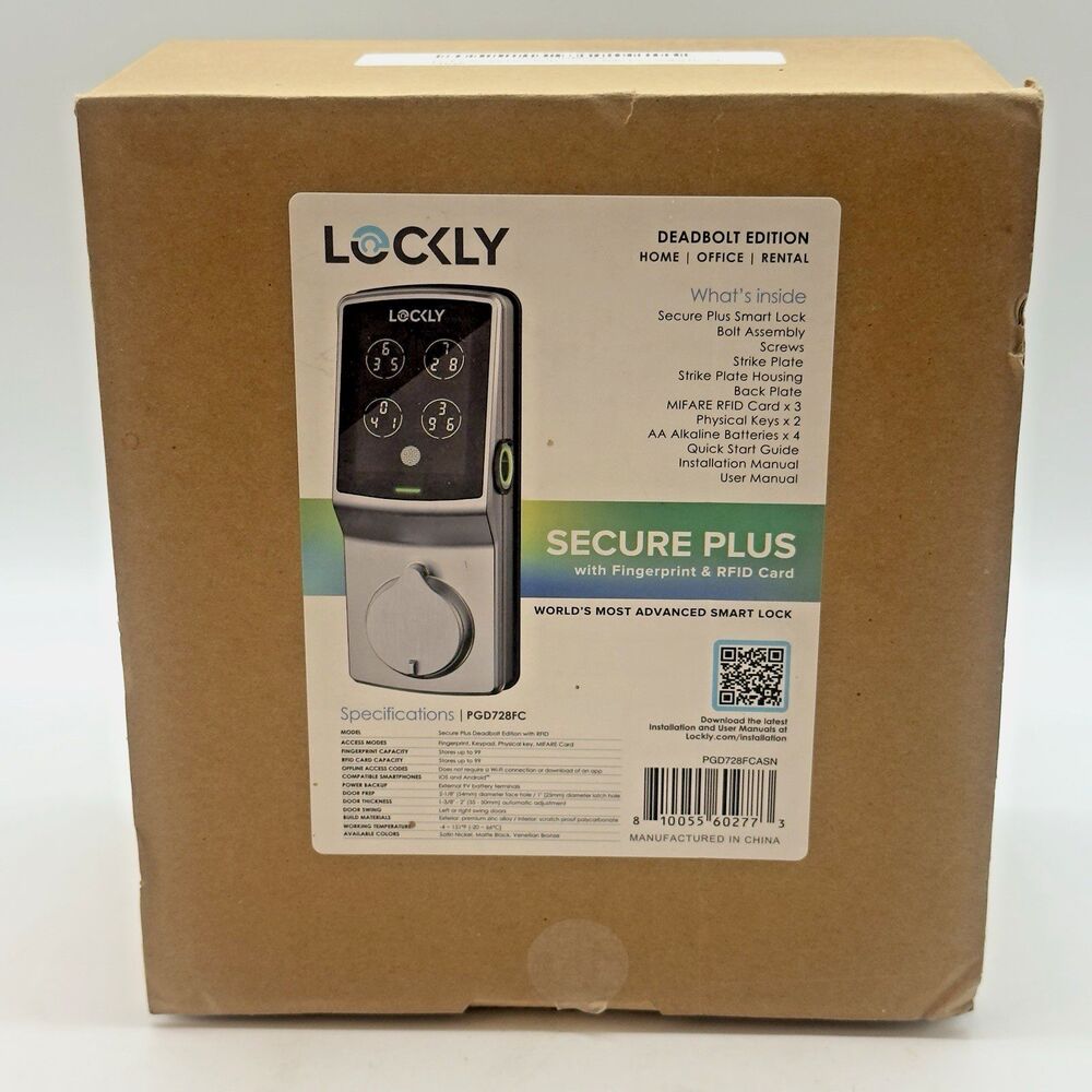 Lockly Secure Plus Smart Door Lock Keyless Entry with Fingerprint & RFID Card